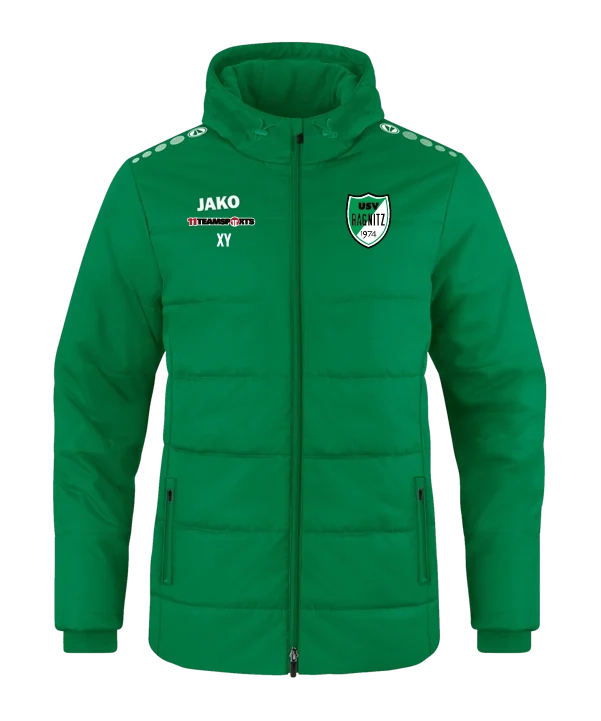 JAKO Coachjacke Team mit Kapuze Grün USV Ragnitz