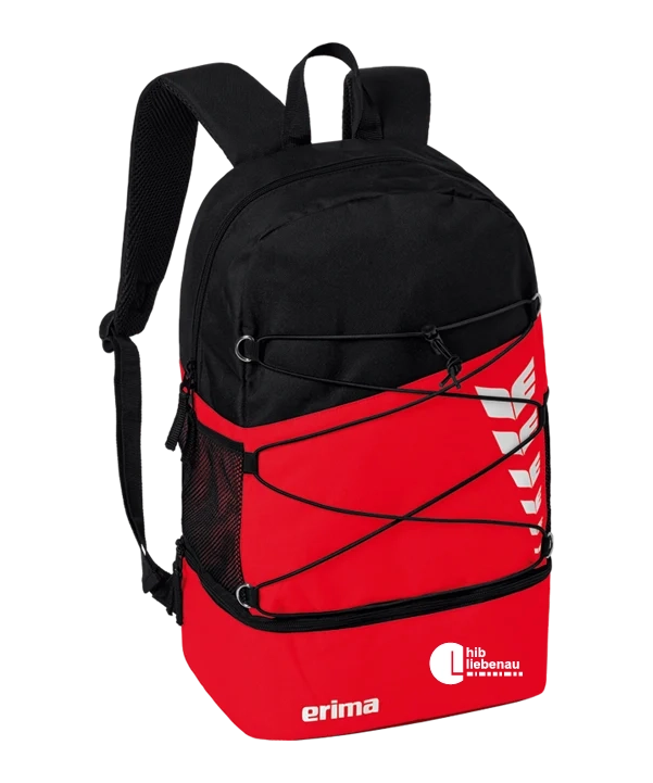 ERIMA Six Wings Rucksack mit Bodenfach Rot Schwarz HIB Liebenau