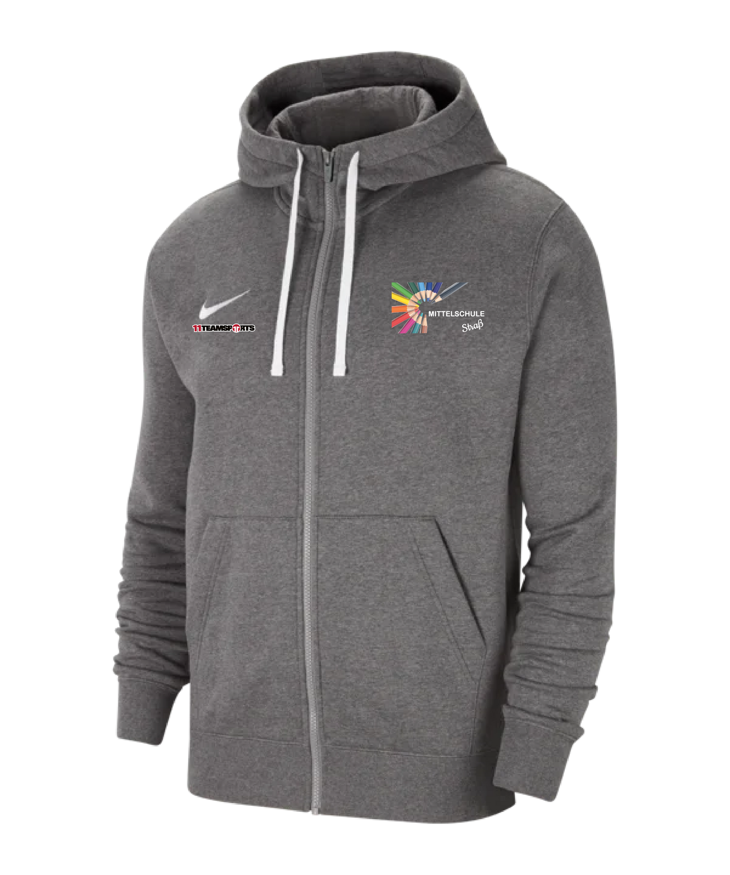 Nike Park Fleece Kapuzenjacke Kids Grau Mittelschule Straß