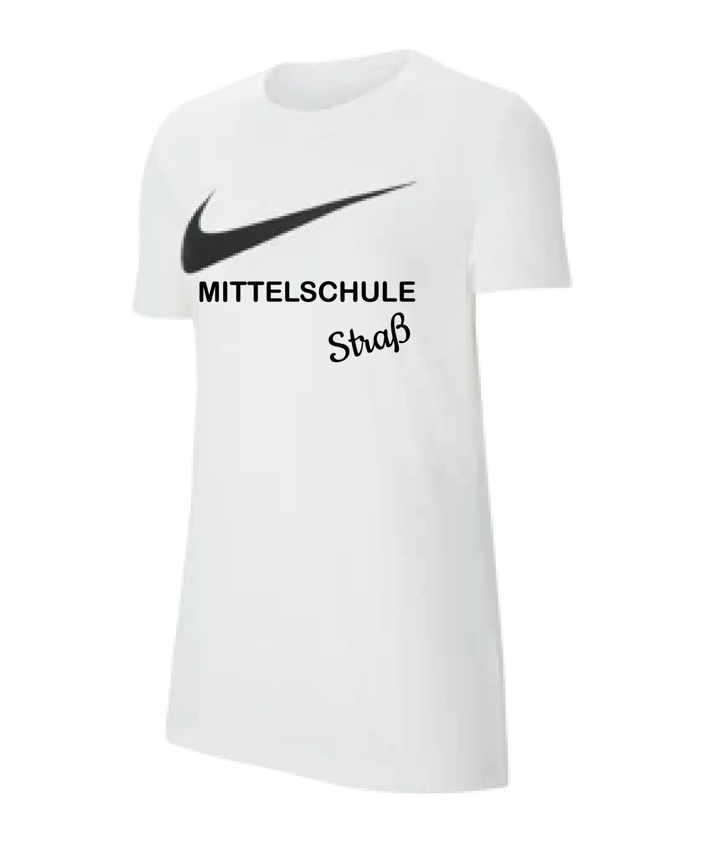 Nike Park Swoosh T-Shirt Weiss Damen Mittelschule Straß