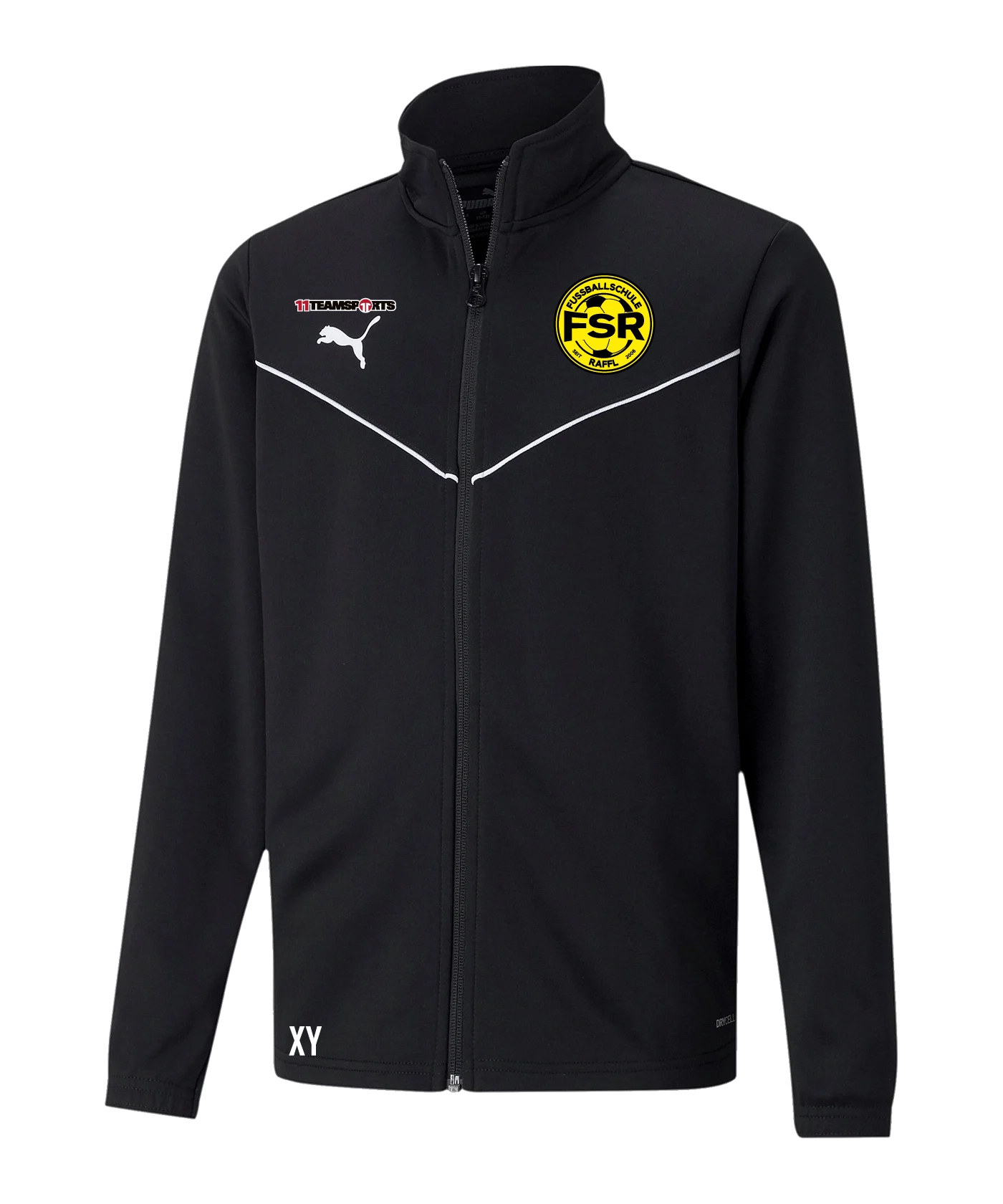 PUMA teamRISE Poly Trainingsjacke Kids Schwarz Fusballschule Raffl
