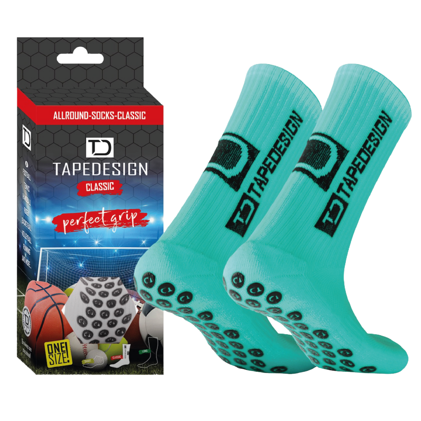 TAPEDESIGN Gripsocks Socken Türkis