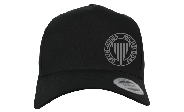 Merch 5 Panel Curved Snapback Cap Schwarz