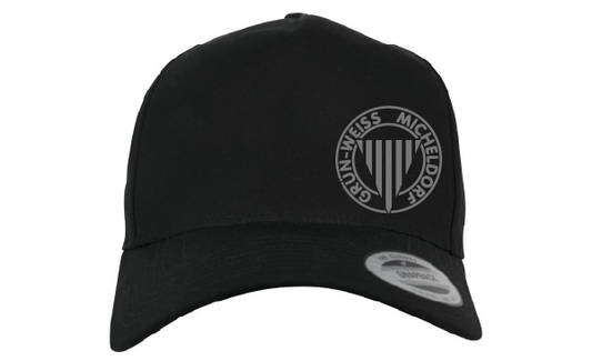 Merch 5 Panel Curved Snapback Cap Schwarz