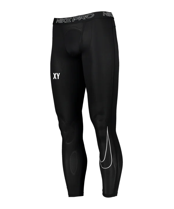 NIKE Pro Tight Lang Schwarz Weiss Union Saxen