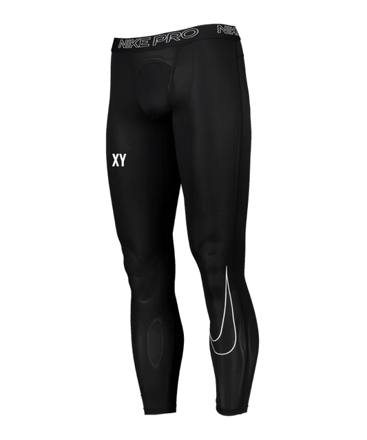 NIKE Pro Tight Lang Schwarz Weiss Union Saxen