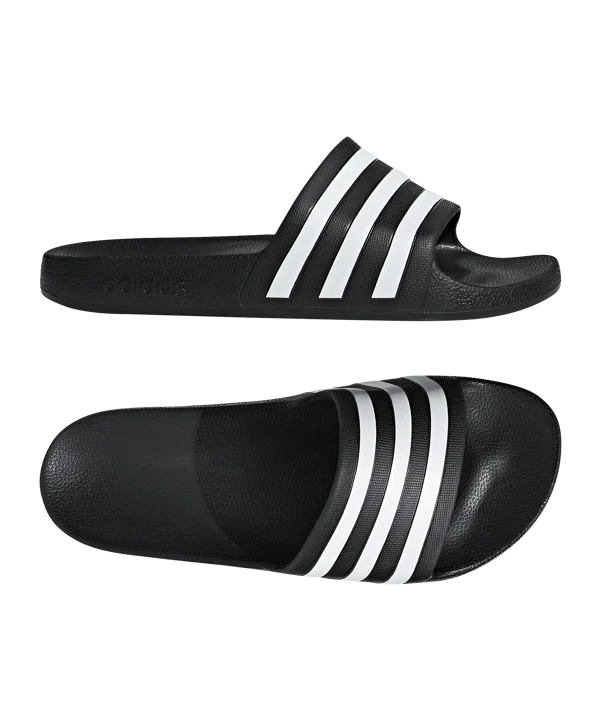 ADIDAS Adilette Aqua Badelatsche Schwarz Weiss Schiedsrichter