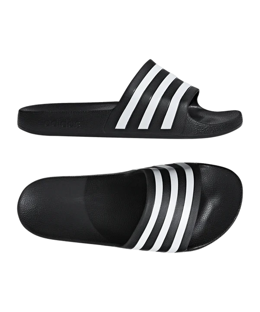 ADIDAS Adilette Aqua Badelatsche Schwarz Weiss Schiedsrichter