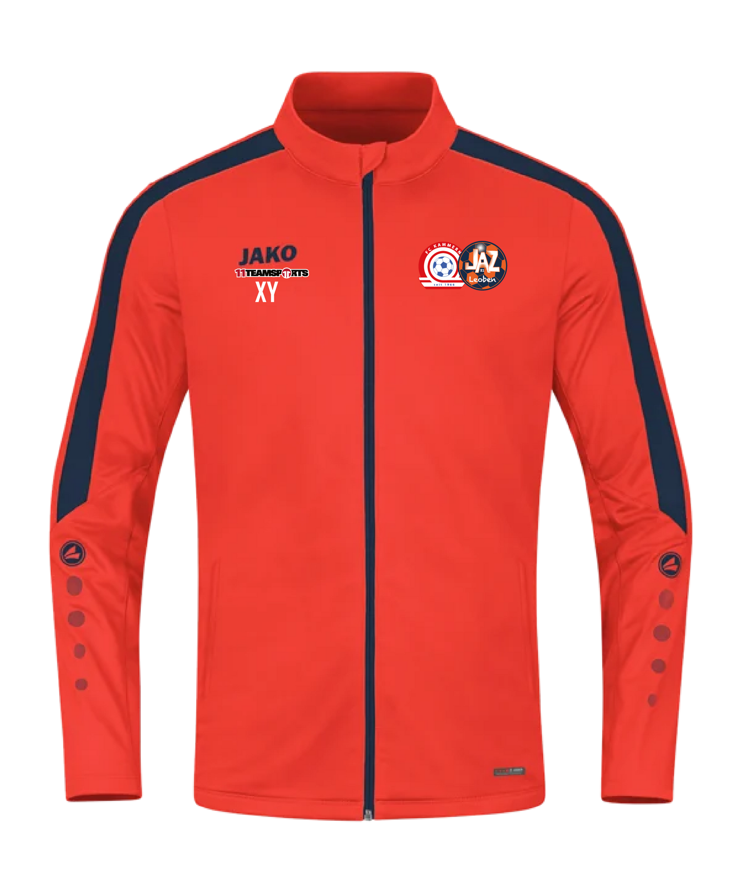 Jako Power Polyesterjacke Kinder Orange/Blau FC Kammern-Leoben