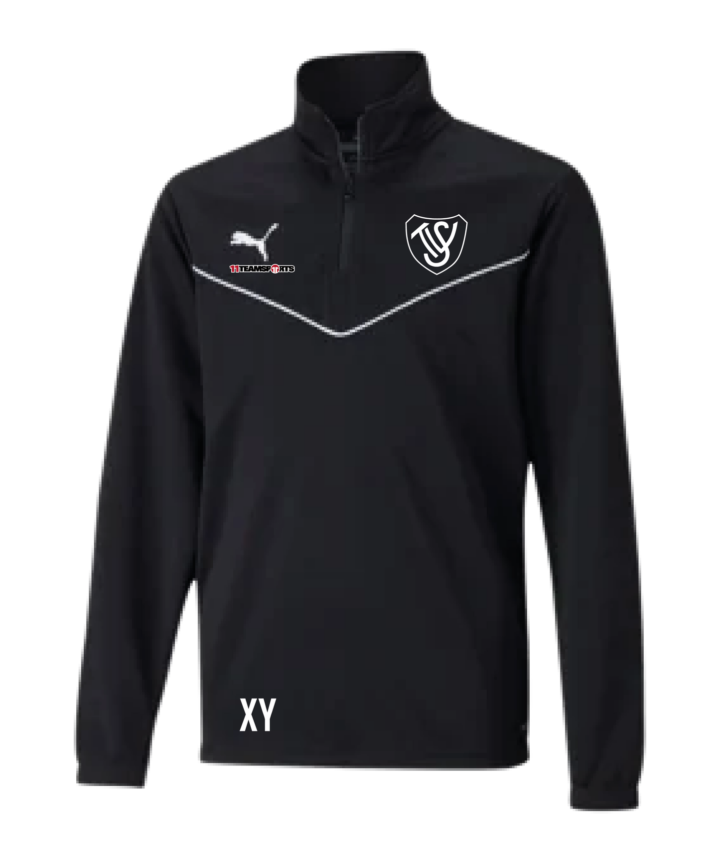 PUMA teamRISE HalfZip Sweatshirt Kids Schwarz SV Trieben