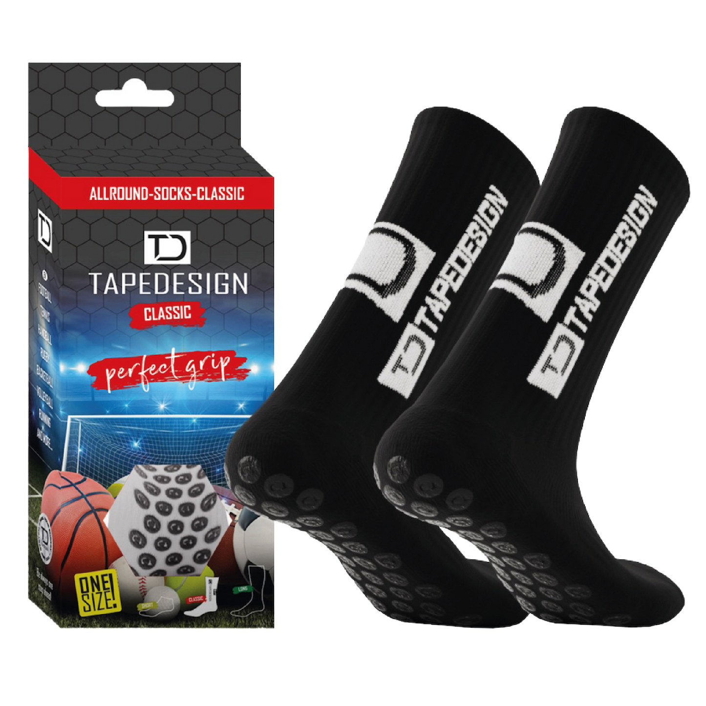 TAPEDESIGN Gripsocks Socken Schwarz