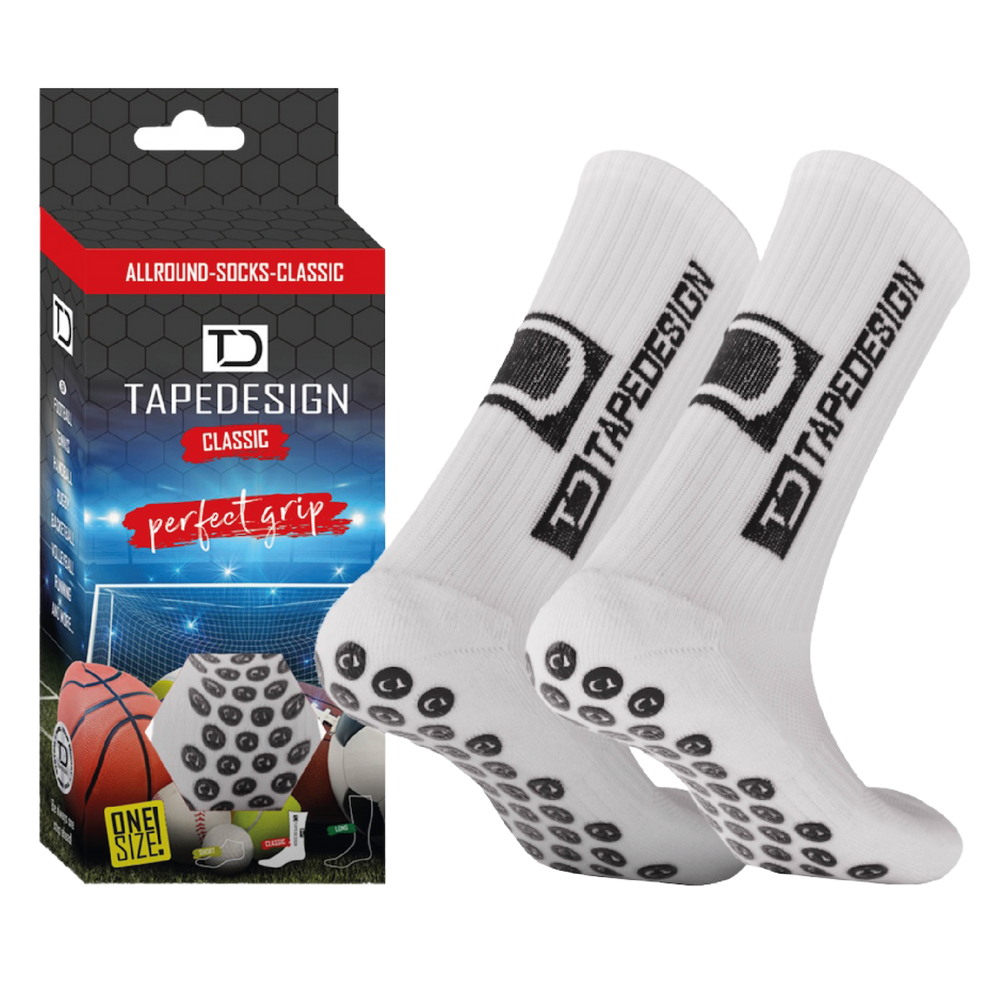 TAPEDESIGN Gripsocks Socken Weiss