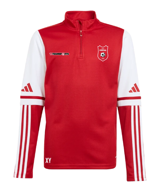 ADIDAS Squadra 25 HalfZip Sweatshirt Kids Rot USV Pircha