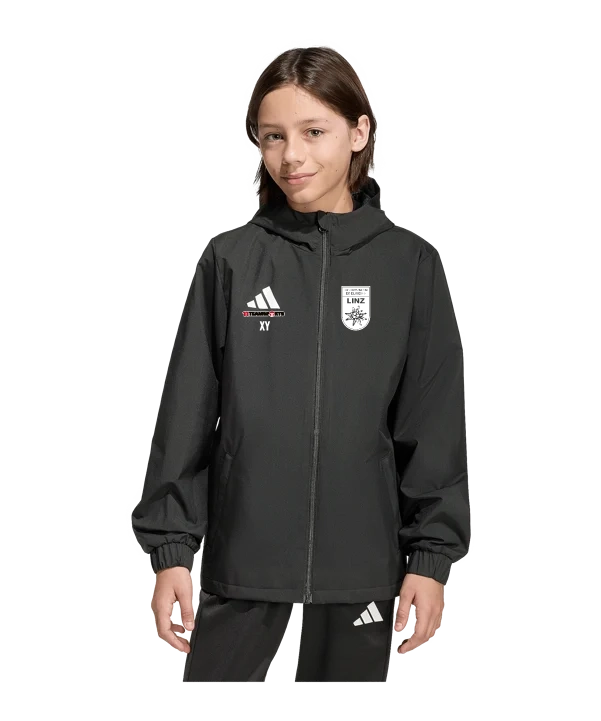 ADIDAS Entrada 26 Allwetterjacke Kids Schwarz Union Edelweiß Linz
