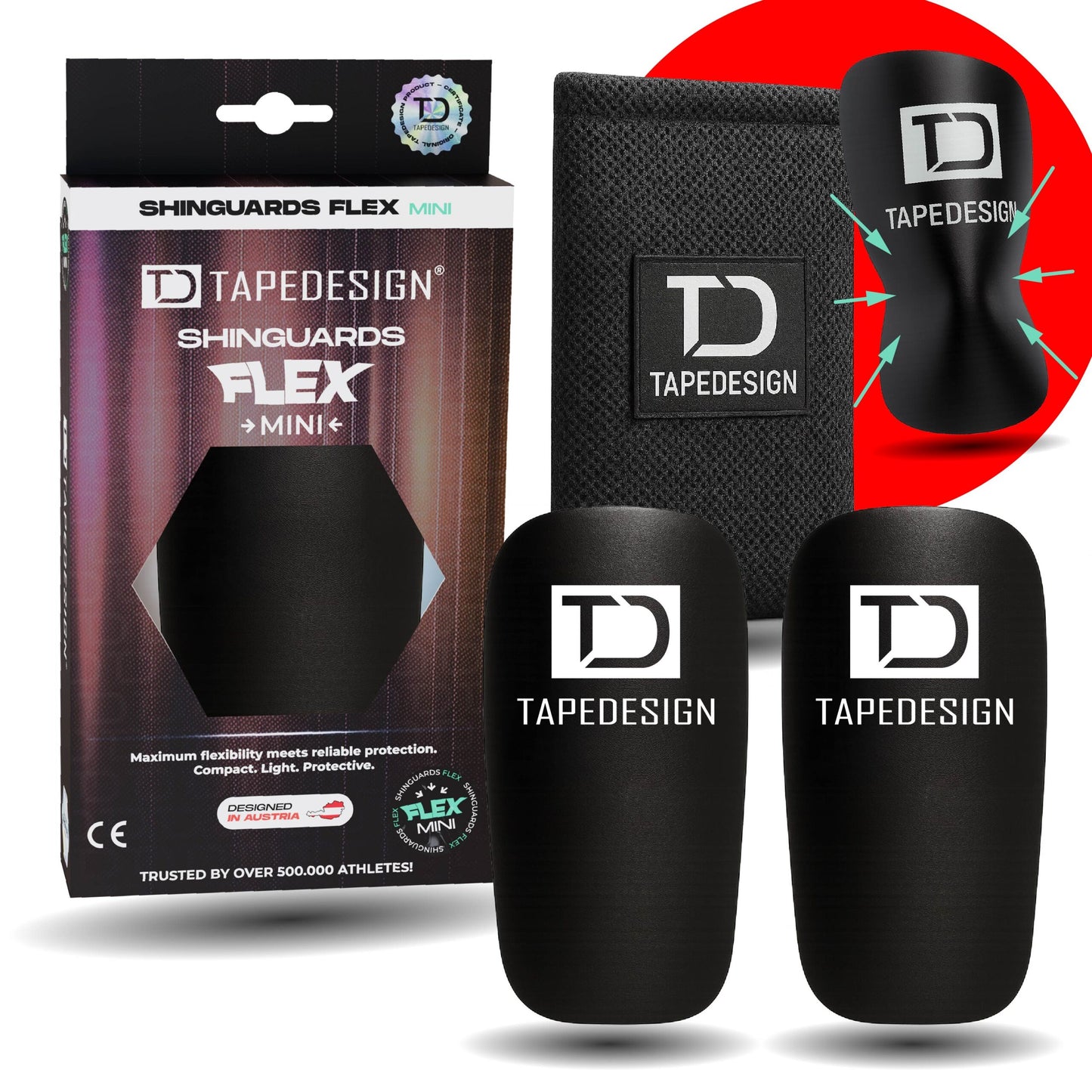 TAPEDESIGN Shinguards Flex Mini Schwarz