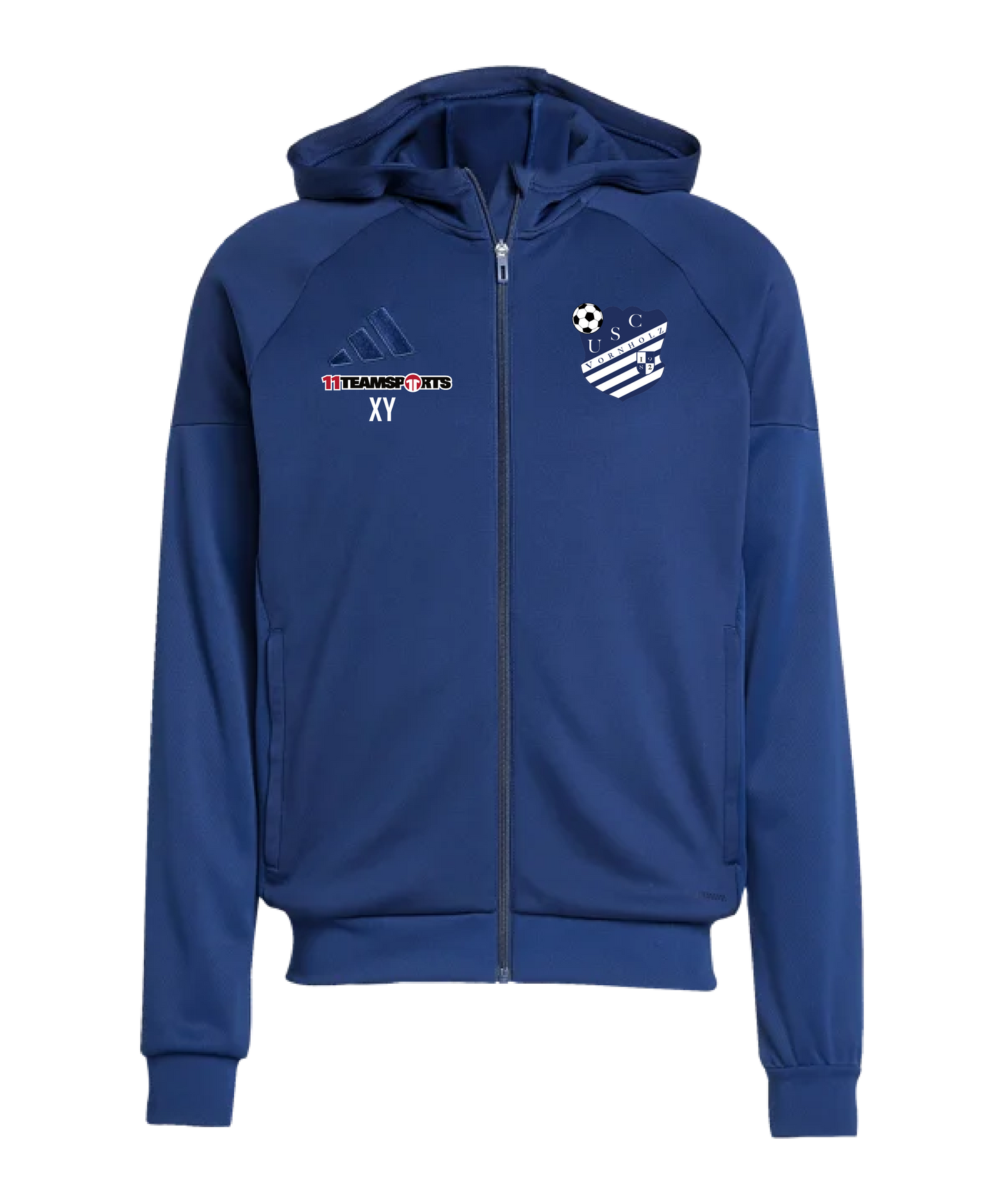 adidas Tiro 25 Travel Kapuzenjacke Blau USC Vornholz