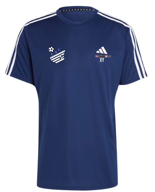 adidas Base 3-Stripes T-Shirt Blau Weiss USC Vornholz