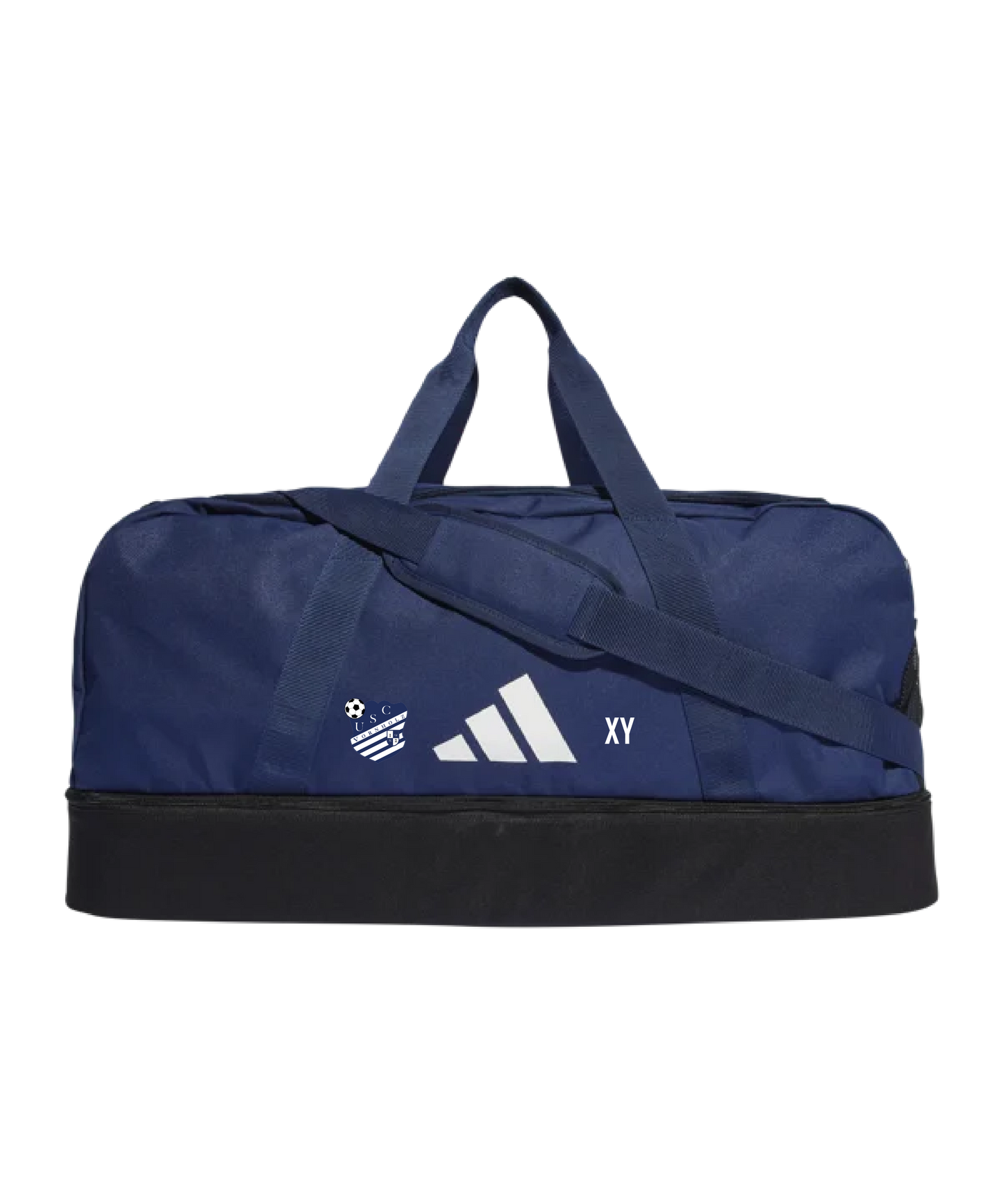 adidas Tiro League Duffel Bag Gr. L Blau Weiss USC Vornholz