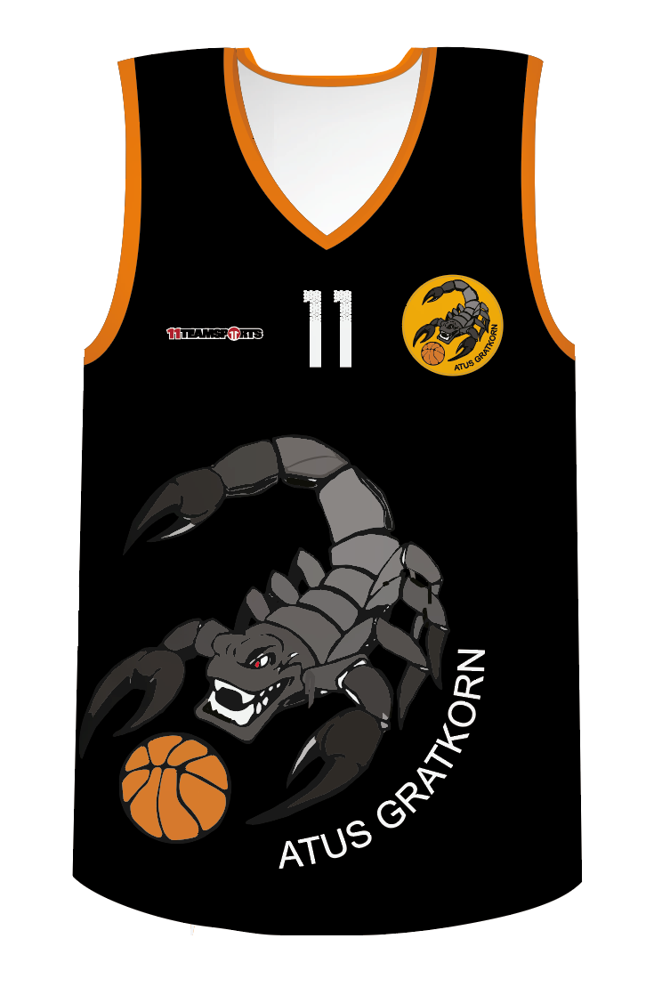 SanSirro Baskeball Trikot Kids Schwarz Gratkorn Scorpions