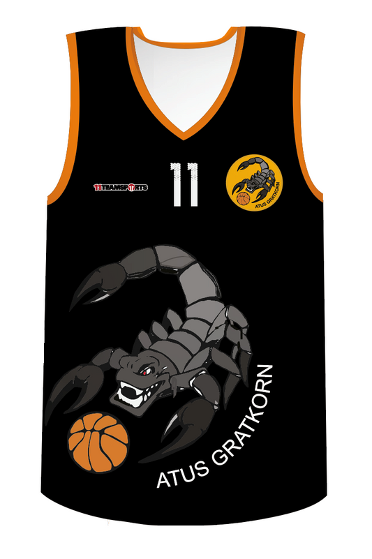 SanSirro Baskeball Trikot Kids Schwarz Gratkorn Scorpions