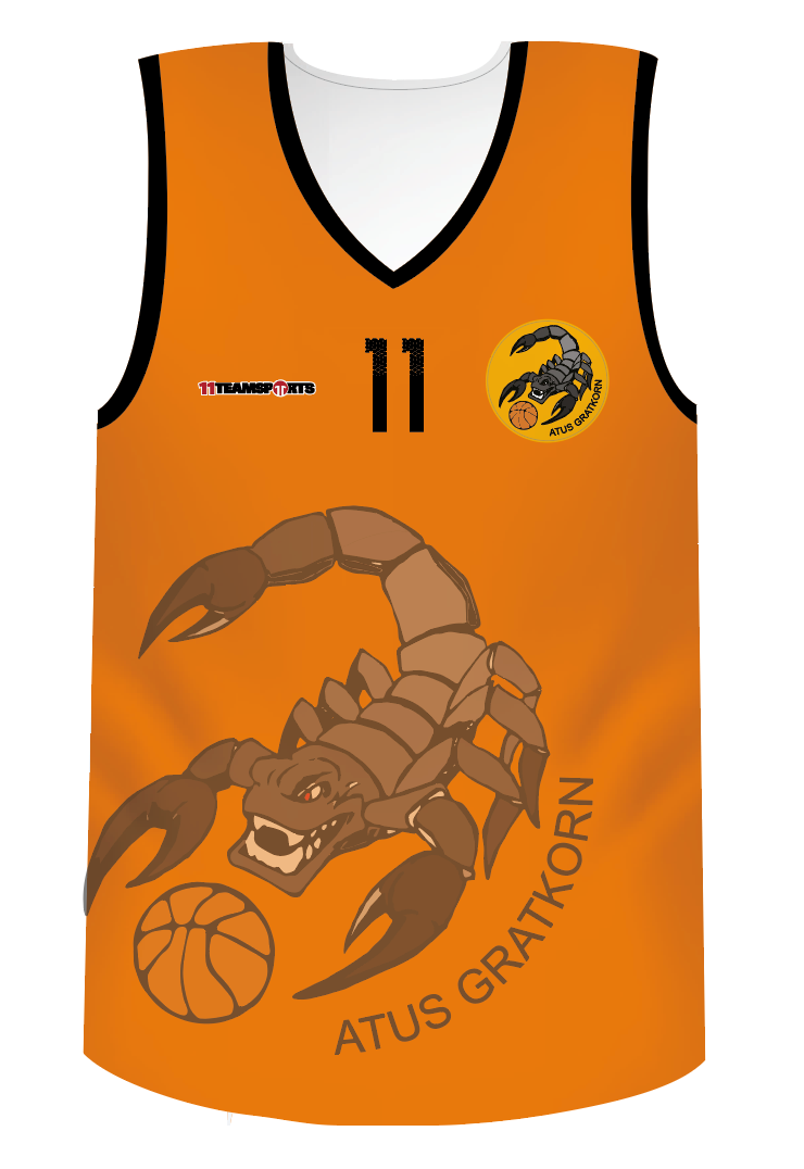 SanSirro Baskeball Trikot Erwachsen Orange Gratkorn Scorpions